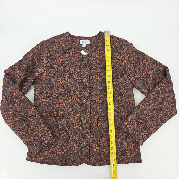 Croft & Barrel Quilted Jacket Womens Size Small Floral Fall Winter Gorpcore - Picture 6 of 9